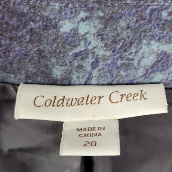 Coldwater Creek Blue & Purple Lightweight Open Notch Blazer Jacket Size 20 - Picture 3 of 13